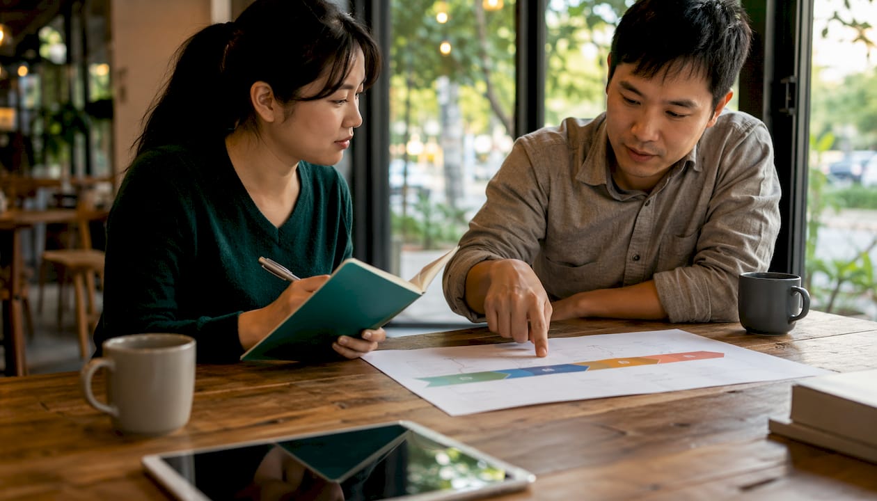 Two IT professionals discussing Copilot rollout phases