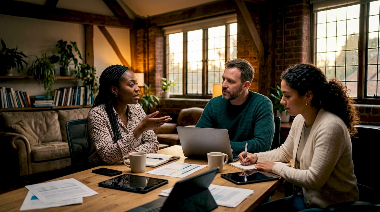Team discussing Copilot productivity gains