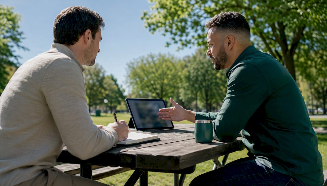 Legal team discussing DMS features in meeting