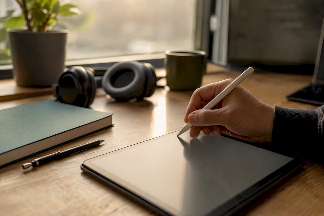 Hand logging changes on digital tablet